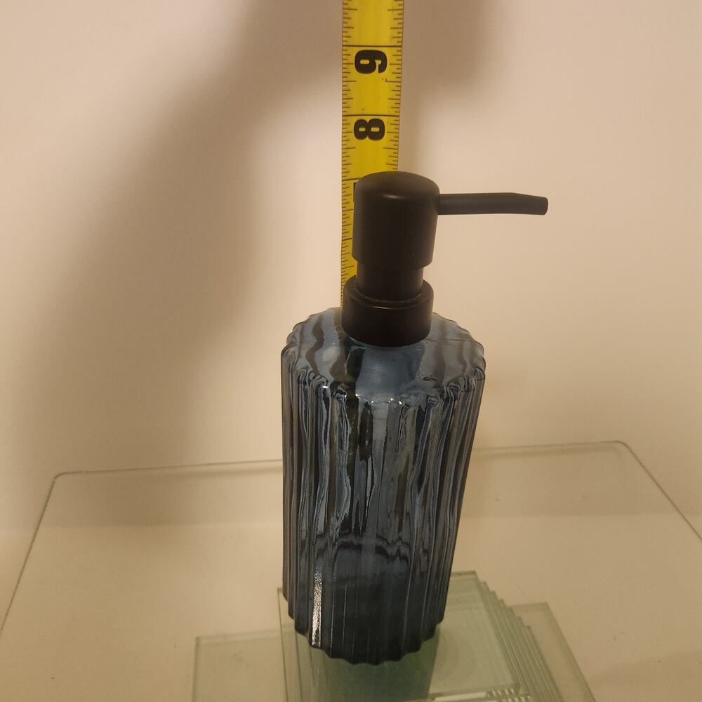 Glass Soap Dispenser Ribbed